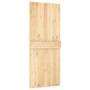 vidaXL Csúszó ajtó Természetes és Fehér 85 x 210 cm Szilárd Fenyőfa