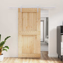 vidaXL Csúszó ajtó Természetes és Fehér 95 x 210 cm Szilárd Fenyőfa