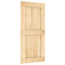vidaXL Csúszó ajtó Természetes és Fehér 95 x 210 cm Szilárd Fenyőfa