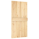 vidaXL Csúszó ajtó Természetes és Fehér 100 x 210 cm Szilárd Fenyőfa