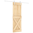 vidaXL Csúszó ajtó Természetes és Fehér 70 x 210 cm Szilárd Fenyőfa