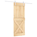 vidaXL Csúszó ajtó Természetes és Fehér 80 x 210 cm Szilárd Fenyőfa