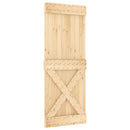 vidaXL Csúszó ajtó Természetes és Fehér 80 x 210 cm Szilárd Fenyőfa