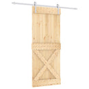 vidaXL Csúszó ajtó Természetes és Fehér 85 x 210 cm Szilárd Fenyőfa