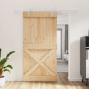 vidaXL Csúszó ajtó Természetes és Fehér 100 x 210 cm Szilárd Fenyőfa
