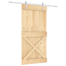 vidaXL Csúszó ajtó Természetes és Fehér 100 x 210 cm Szilárd Fenyőfa