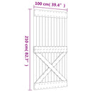 vidaXL Csúszó ajtó Természetes és Fehér 100 x 210 cm Szilárd Fenyőfa