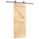 vidaXL Csúszó ajtó Természetes és Fekete 70 x 210 cm Szilárd Fenyőfa