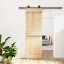 vidaXL Csúszó ajtó Természetes és Fekete 70 x 210 cm Szilárd Fenyőfa