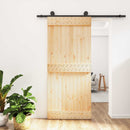 vidaXL Csúszó ajtó Természetes és Fekete 90 x 210 cm Szilárd Fenyőfa