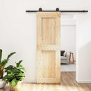 vidaXL Csúszó ajtó Természetes és Fekete 70 x 210 cm Szilárd Fenyőfa