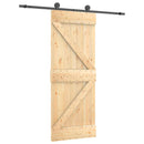 vidaXL Csúszó ajtó Természetes és Fekete 85 x 210 cm Szilárd Fenyőfa