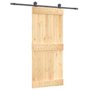 vidaXL Csúszó ajtó 90 x 210 cm Szilárd Fenyőfa (Nem Kezelt)
