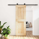 vidaXL Csúszó ajtó Természetes és Fekete 70 x 210 cm Szilárd Fenyőfa