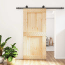 vidaXL Csúszó ajtó Természetes és Fekete 95 x 210 cm Szilárd Fenyőfa