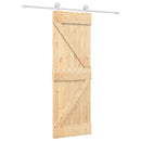 vidaXL Csúszó ajtó Természetes és Fehér 70 x 210 cm Szilárd Fenyőfa