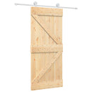 vidaXL Csúszó ajtó Természetes és Fehér 90 x 210 cm Tömör Fenyőfa