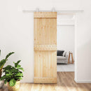 vidaXL Csúszó ajtó Természetes és Fehér 70 x 210 cm Szilárd Fenyőfa