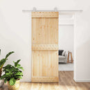 vidaXL Csúszó ajtó Természetes és Fehér 80 x 210 cm Szilárd Fenyőfa