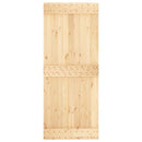vidaXL Csúszó ajtó Természetes és Fehér 85 x 210 cm Szilárd Fenyőfa