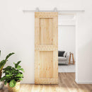 vidaXL Csúszó ajtó Természetes és Fehér 70 x 210 cm Szilárd Fenyőfa