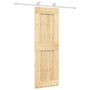vidaXL Csúszó ajtó Természetes és Fehér 70 x 210 cm Szilárd Fenyőfa