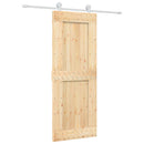vidaXL Csúszó ajtó Természetes és Fehér 80 x 210 cm Szilárd Fenyőfa