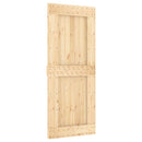 vidaXL Csúszó ajtó Természetes és Fehér 85 x 210 cm Szilárd Fenyőfa