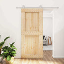 vidaXL Csúszó ajtó Természetes és Fehér 90 x 210 cm Szilárd Fenyőfa