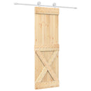 vidaXL Csúszó ajtó Természetes és Fehér 70 x 210 cm Szilárd Fenyőfa