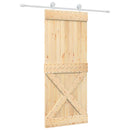 vidaXL Csúszó ajtó Természetes és Fehér 85 x 210 cm Szilárd Fenyőfa