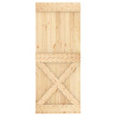 vidaXL Csúszó ajtó Természetes és Fehér 85 x 210 cm Szilárd Fenyőfa
