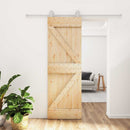vidaXL Csúszó ajtó Természetes és Fehér 70 x 210 cm Szilárd Fenyőfa