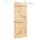 vidaXL Csúszó ajtó Természetes és Fehér 85 x 210 cm Szilárd Fenyőfa