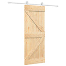 vidaXL Csúszó ajtó Természetes és Fehér 80 x 210 cm Tömör Fenyőfa