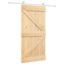vidaXL Csúszó ajtó Természetes és Fehér 100 x 210 cm Tömör Fenyőfa