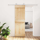 vidaXL Csúszó ajtó Természetes és Fehér 70 x 210 cm Szilárd Fenyőfa