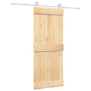 vidaXL Csúszó ajtó Természetes és Fehér 85 x 210 cm Szilárd Fenyőfa