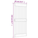 vidaXL Csúszó ajtó Természetes és Fehér 85 x 210 cm Szilárd Fenyőfa