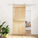 vidaXL Csúszó ajtó Természetes és Fehér 90 x 210 cm Szilárd Fenyőfa