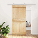 vidaXL Csúszó ajtó Természetes és Fehér 95 x 210 cm Szilárd Fenyőfa