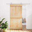 vidaXL Csúszó ajtó Természetes és Fehér 100 x 210 cm Szilárd Fenyőfa