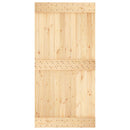 vidaXL Csúszó ajtó Természetes és Fehér 100 x 210 cm Szilárd Fenyőfa