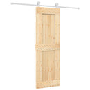vidaXL Csúszó ajtó Természetes és Fehér 70 x 210 cm Szilárd Fenyőfa