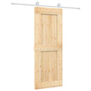 vidaXL Csúszó ajtó Természetes és Fehér 80 x 210 cm Szilárd Fenyőfa