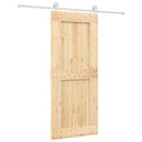 vidaXL Csúszó ajtó Természetes és Fehér 85 x 210 cm Szilárd Fenyőfa
