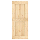 vidaXL Csúszó ajtó Természetes és Fehér 85 x 210 cm Szilárd Fenyőfa