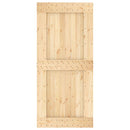 vidaXL Csúszó ajtó Természetes és Fehér 95 x 210 cm Szilárd Fenyőfa