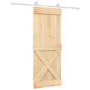 vidaXL Csúszó ajtó Természetes és Fehér 80 x 210 cm Szilárd Fenyőfa