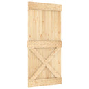 vidaXL Csúszó ajtó Természetes és Fehér 95 x 210 cm Szilárd Fenyőfa